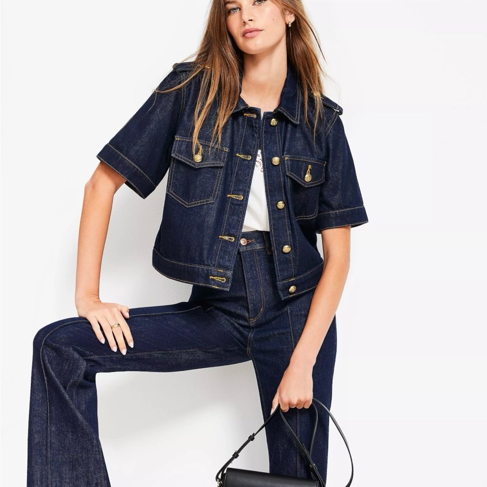 Loft Jacket and Jeans Dark Blue Denim Jeans